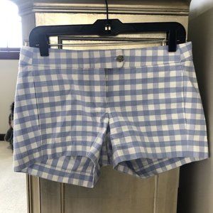 J. Crew Light Blue Gingham Shorts Size 2